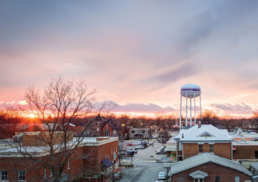 The water tower in Bentonville